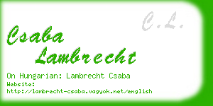 csaba lambrecht business card